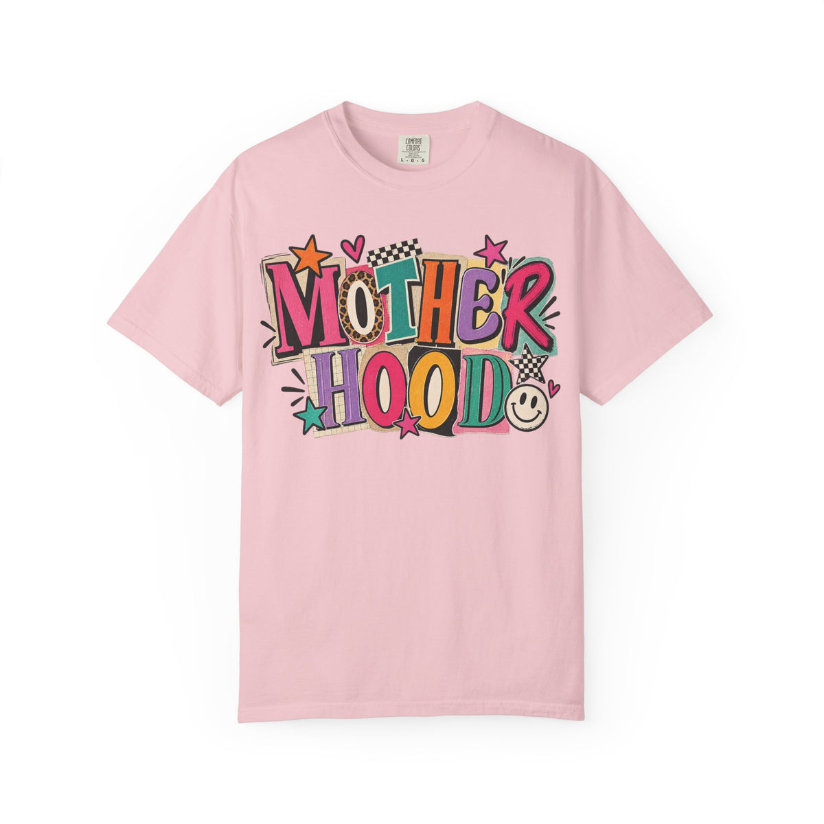 Motherhood Retro Doodle T-Shirt | Colorful Mom Typography