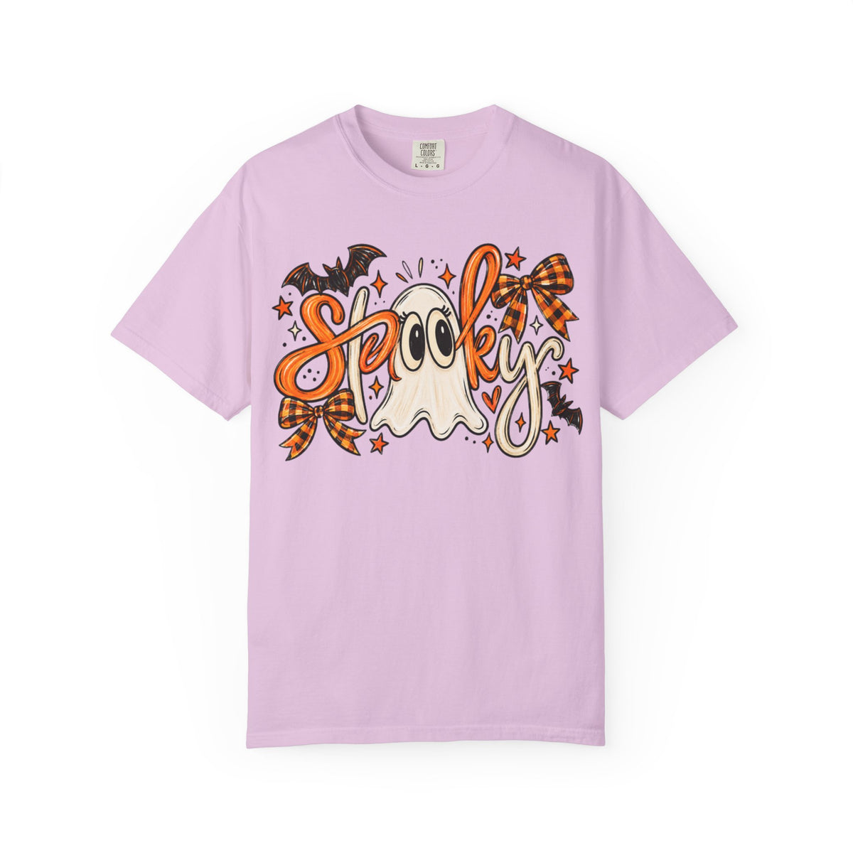 Spooky Ghost Tee | Halloween Ghosts, Bats & Plaid Bows T-Shirt