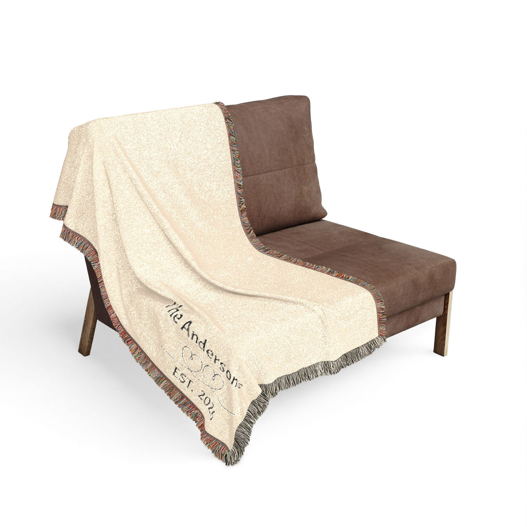 Personalized Name Woven Blanket | Custom Family Name Date