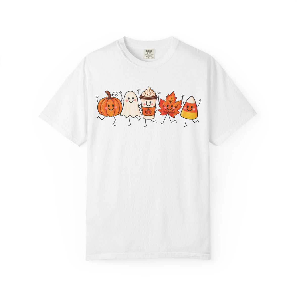 Cute Halloween Friends T-shirt | Pumpkin Ghost Latte Leaf Candy Corn
