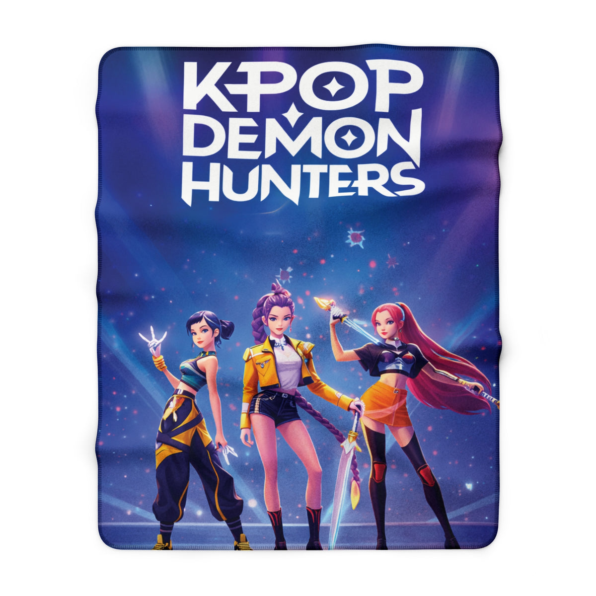 KPOP Demon Hunters Sherpa Fleece Blanket | Anime-Style Band Artwork
