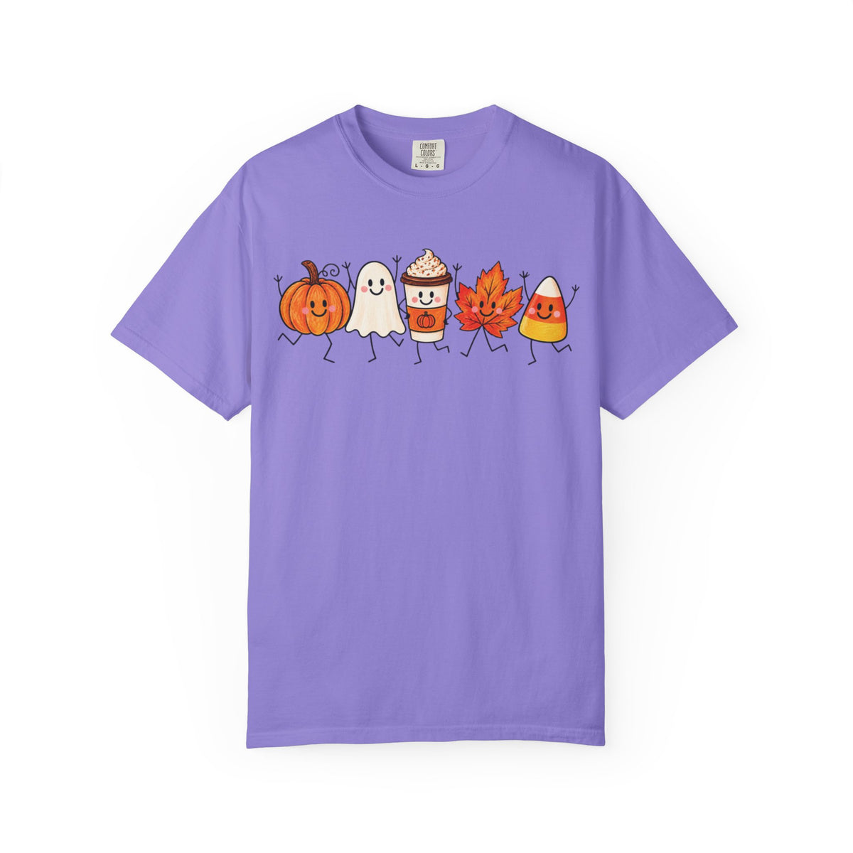 Cute Halloween Friends T-shirt | Pumpkin Ghost Latte Leaf Candy Corn