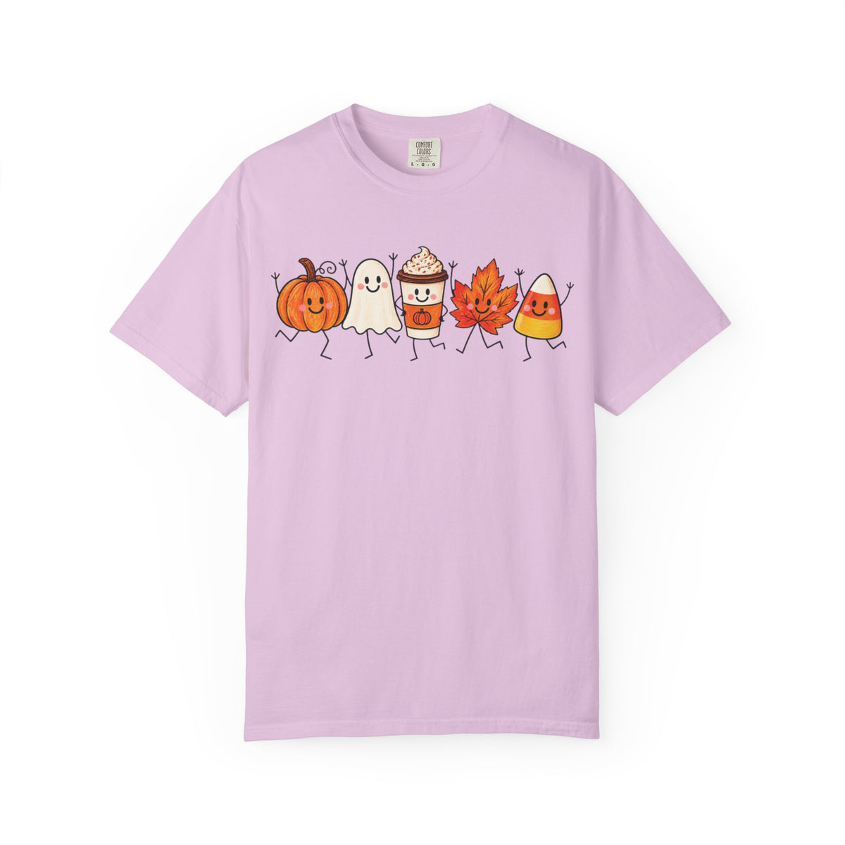 Cute Halloween Friends T-shirt | Pumpkin Ghost Latte Leaf Candy Corn