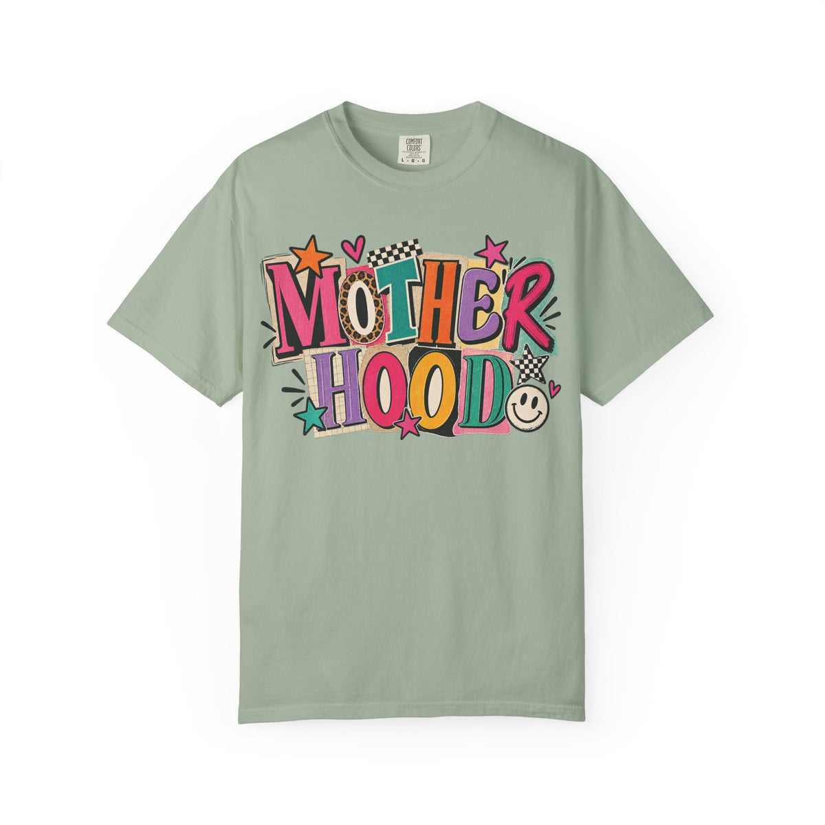 Motherhood Retro Doodle T-Shirt | Colorful Mom Typography