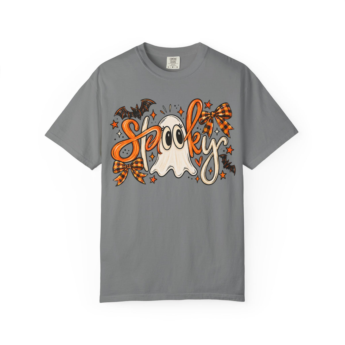 Spooky Ghost Tee | Halloween Ghosts, Bats & Plaid Bows T-Shirt