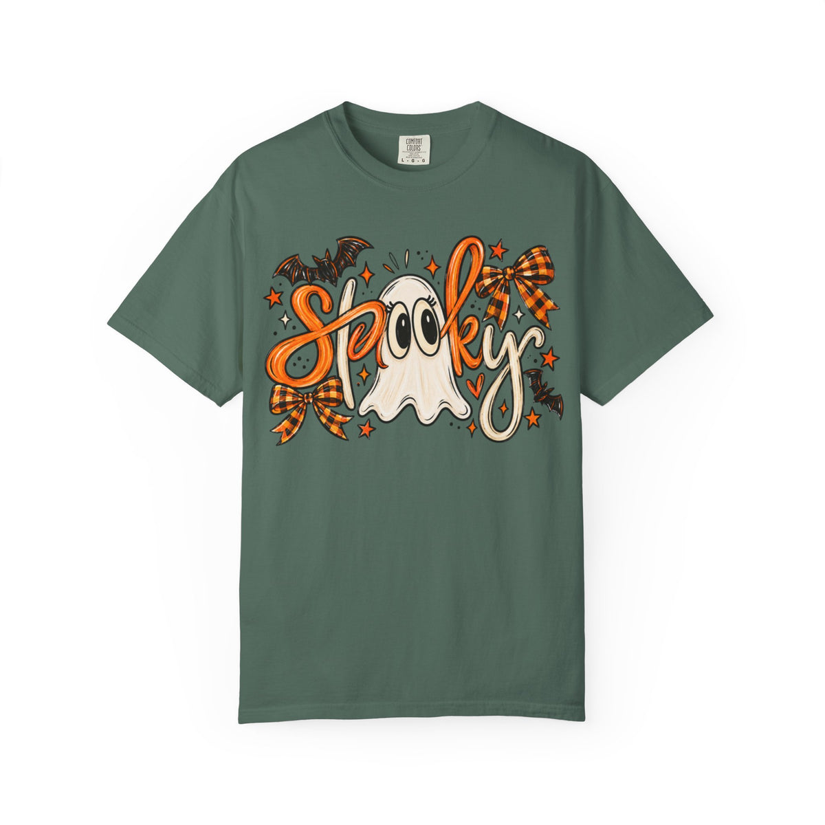 Spooky Ghost Tee | Halloween Ghosts, Bats & Plaid Bows T-Shirt