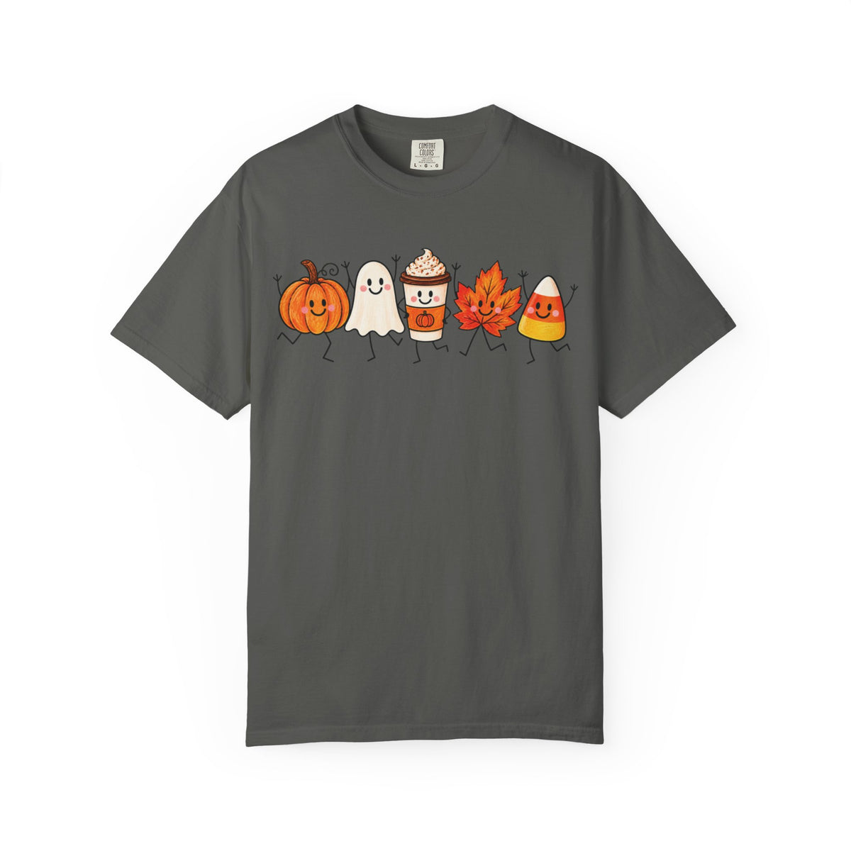 Cute Halloween Friends T-shirt | Pumpkin Ghost Latte Leaf Candy Corn