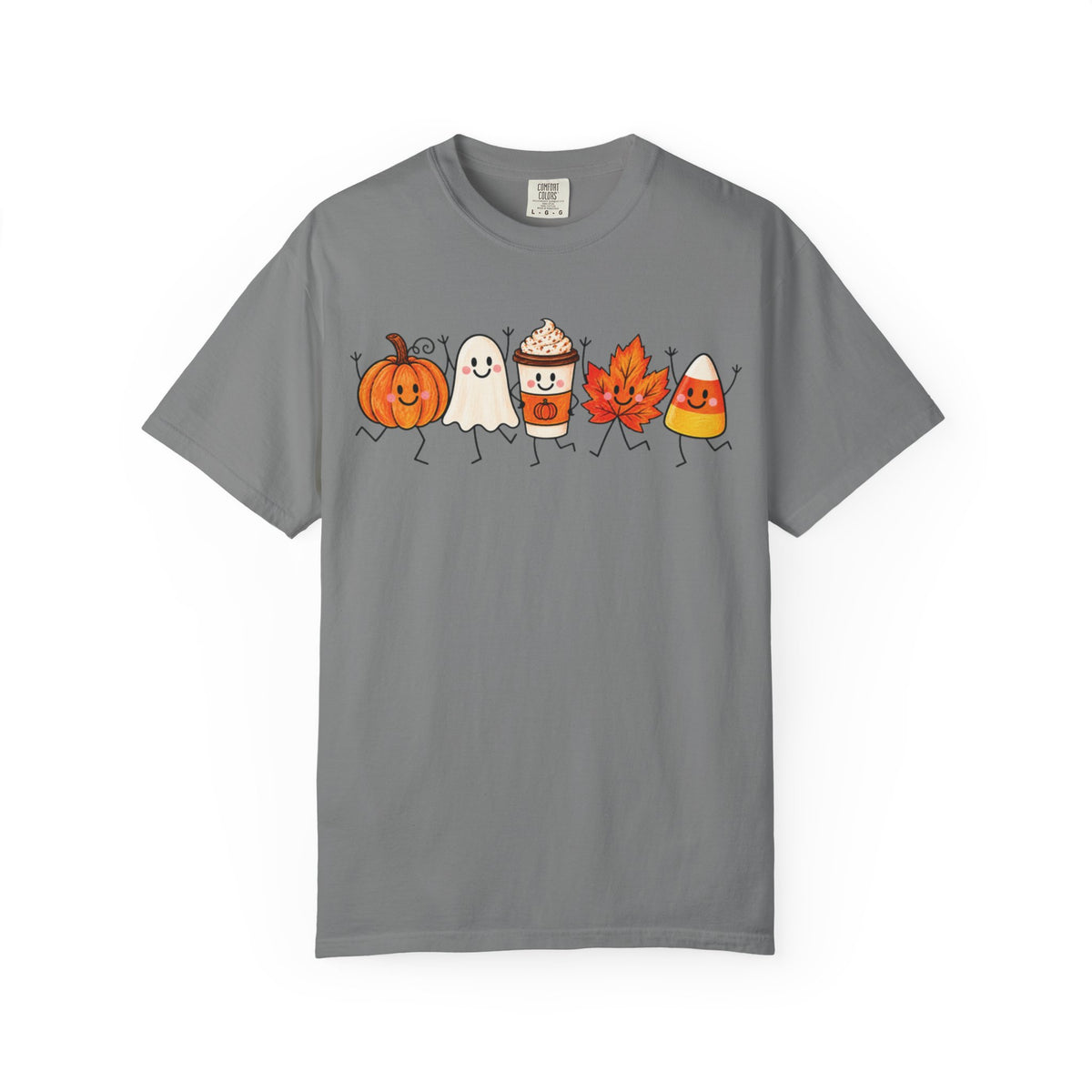 Cute Halloween Friends T-shirt | Pumpkin Ghost Latte Leaf Candy Corn