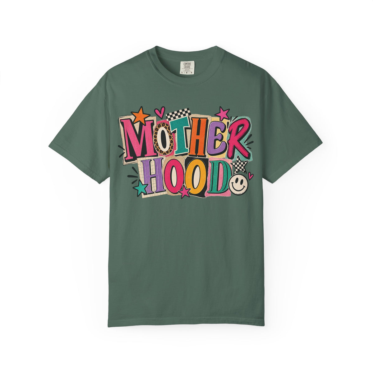 Motherhood Retro Doodle T-Shirt | Colorful Mom Typography