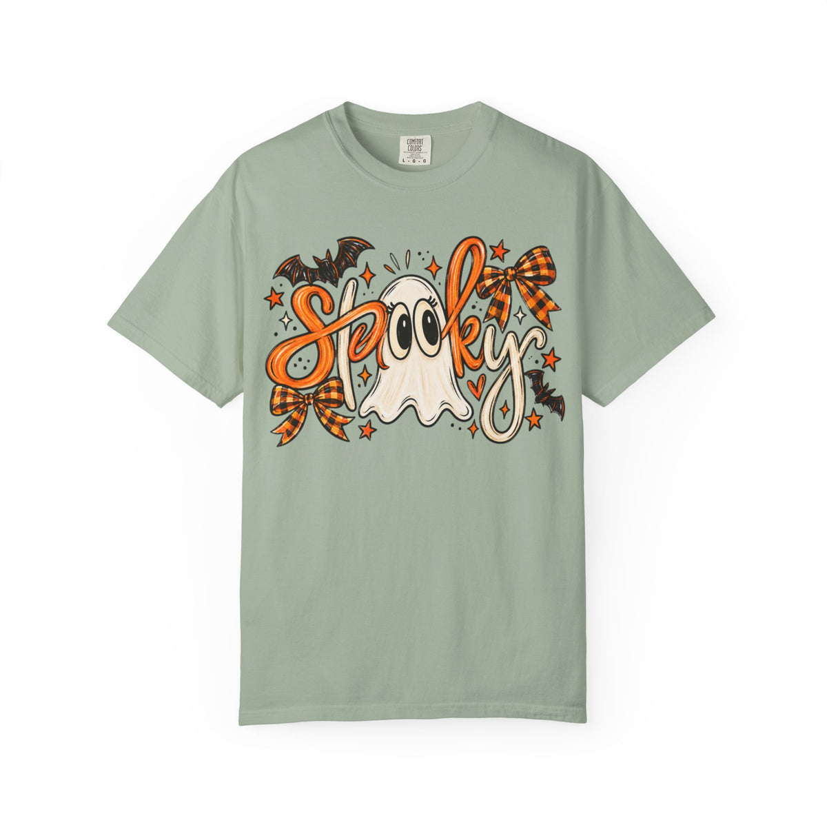 Spooky Ghost Tee | Halloween Ghosts, Bats & Plaid Bows T-Shirt