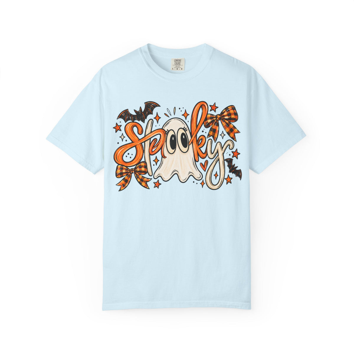 Spooky Ghost Tee | Halloween Ghosts, Bats & Plaid Bows T-Shirt