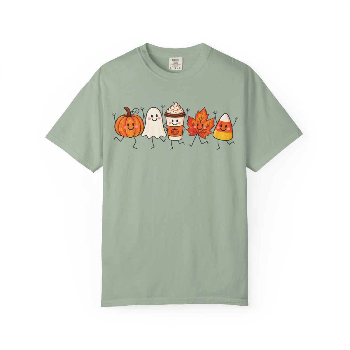 Cute Halloween Friends T-shirt | Pumpkin Ghost Latte Leaf Candy Corn