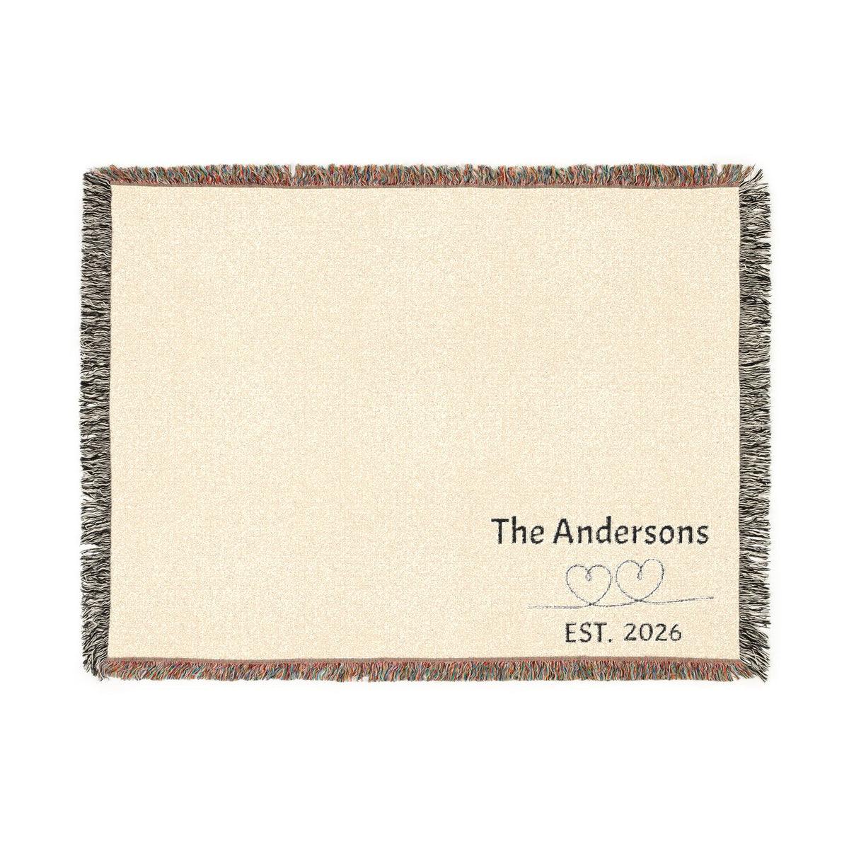 Personalized Name Woven Blanket | Custom Family Name Date