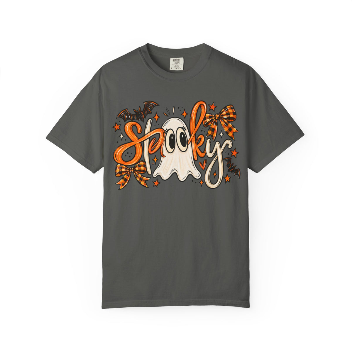 Spooky Ghost Tee | Halloween Ghosts, Bats & Plaid Bows T-Shirt