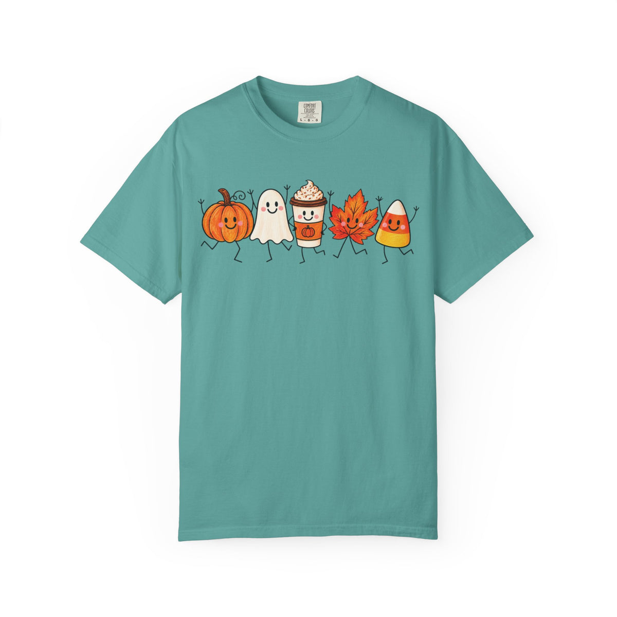 Cute Halloween Friends T-shirt | Pumpkin Ghost Latte Leaf Candy Corn