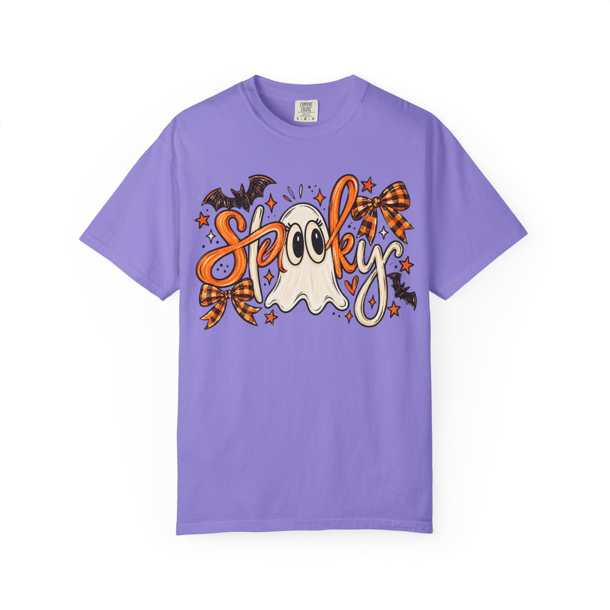 Spooky Ghost Tee | Halloween Ghosts, Bats & Plaid Bows T-Shirt
