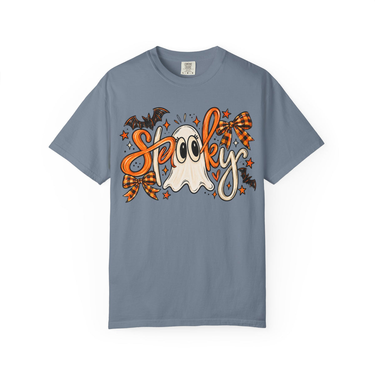 Spooky Ghost Tee | Halloween Ghosts, Bats & Plaid Bows T-Shirt