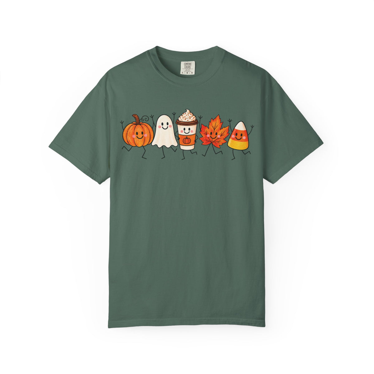 Cute Halloween Friends T-shirt | Pumpkin Ghost Latte Leaf Candy Corn