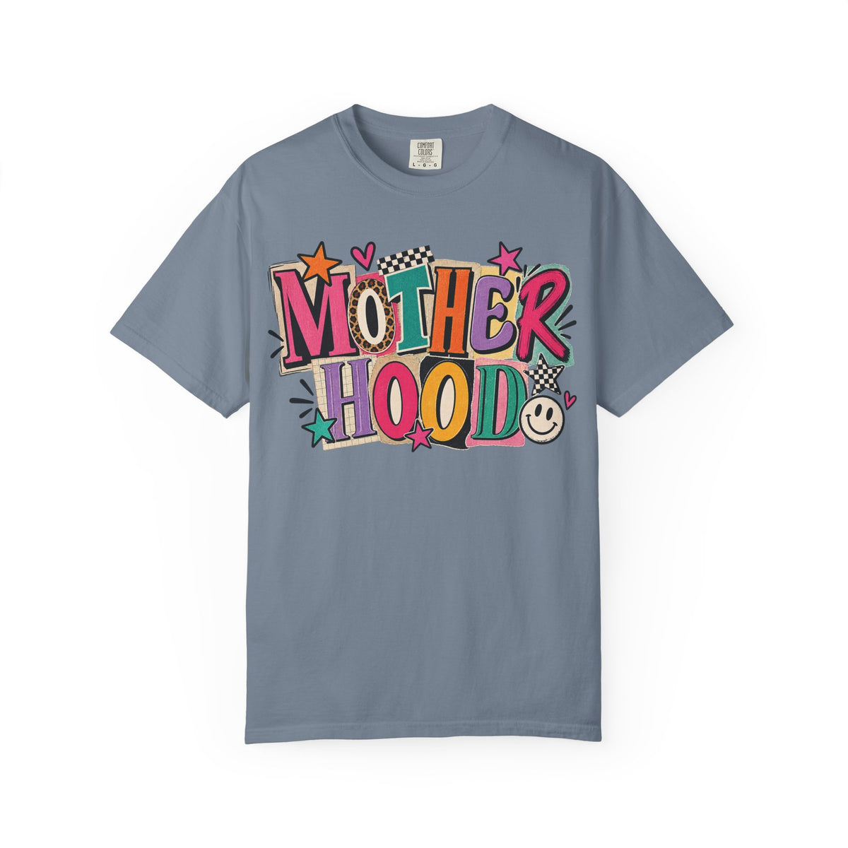 Motherhood Retro Doodle T-Shirt | Colorful Mom Typography