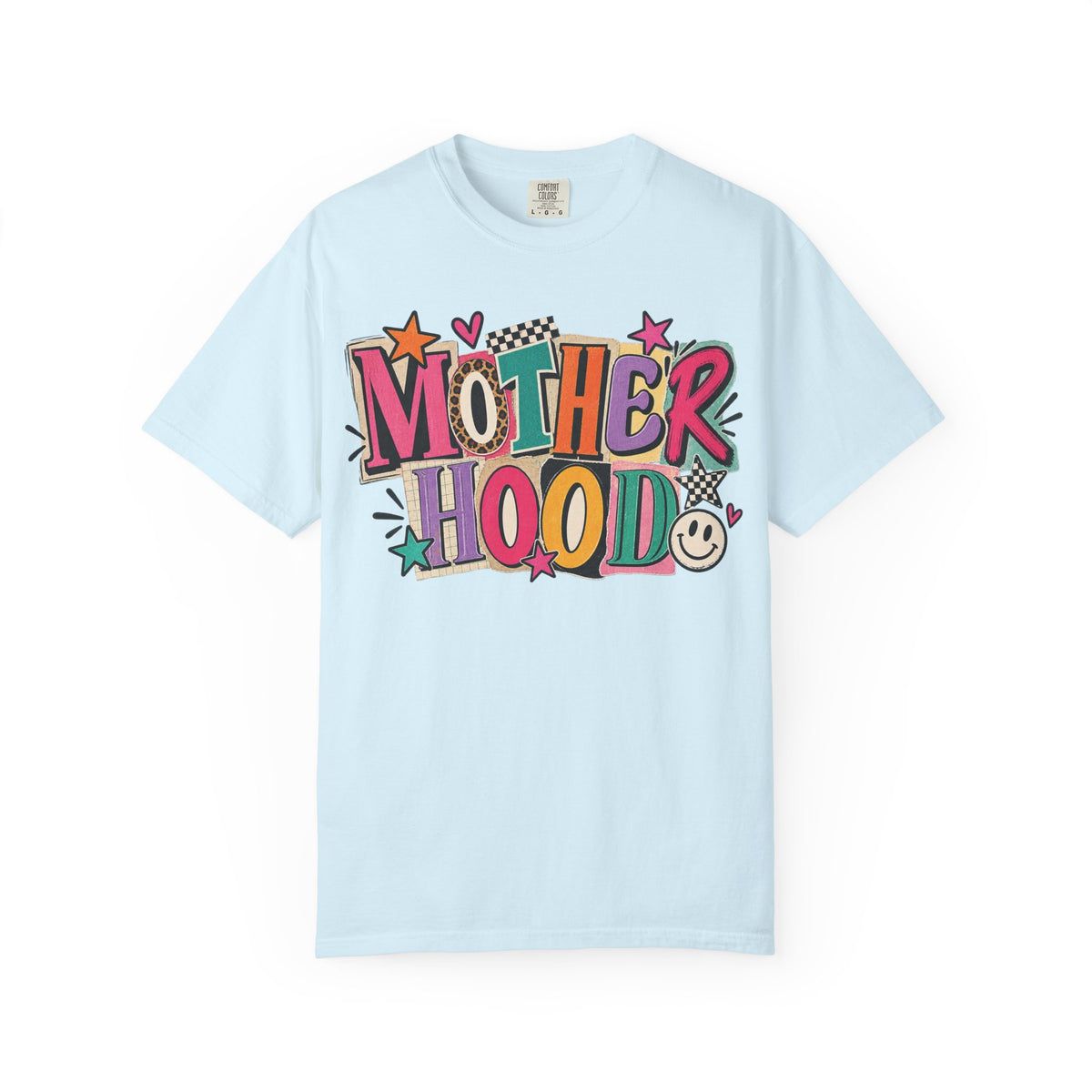 Motherhood Retro Doodle T-Shirt | Colorful Mom Typography