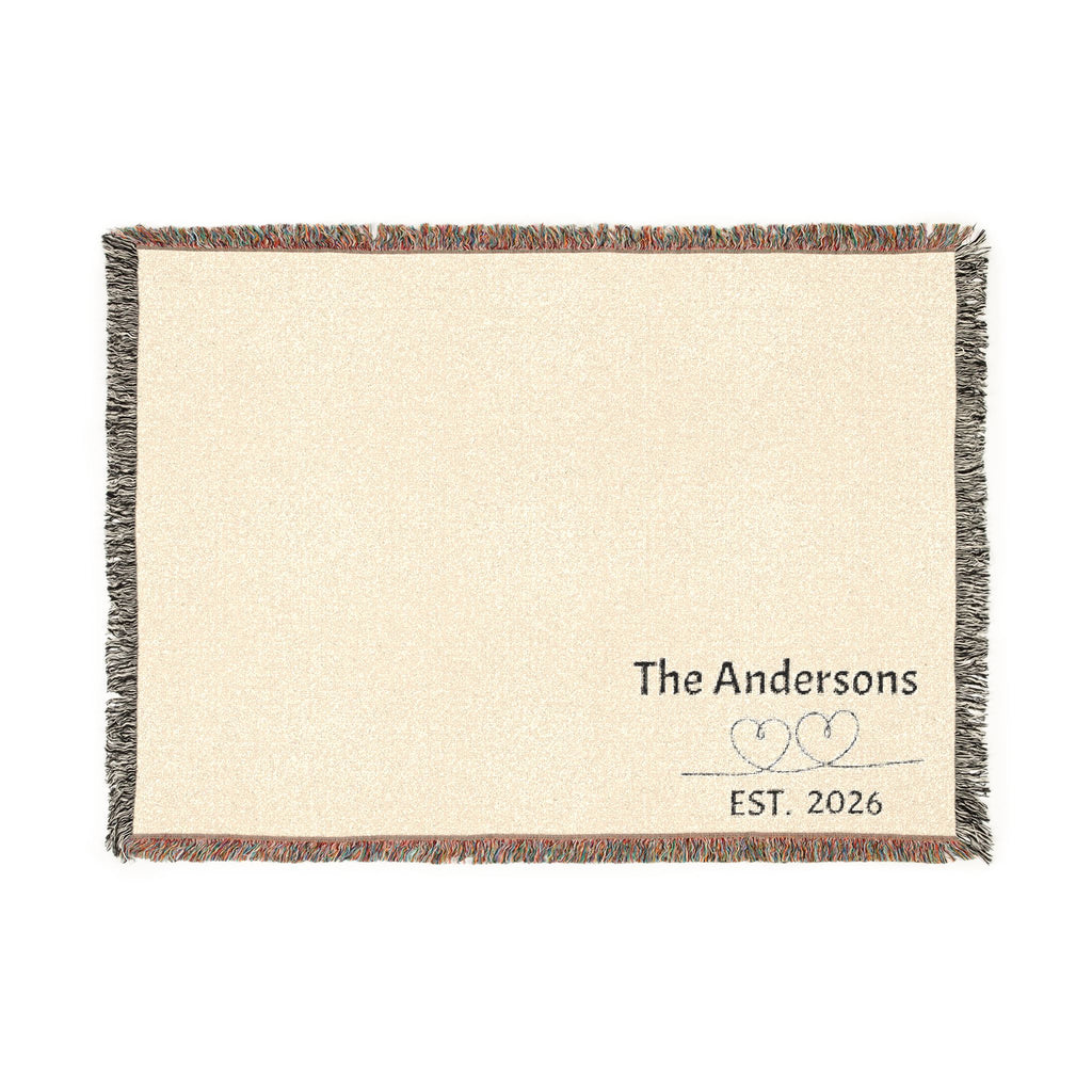 Personalized Name Woven Blanket | Custom Family Name Date
