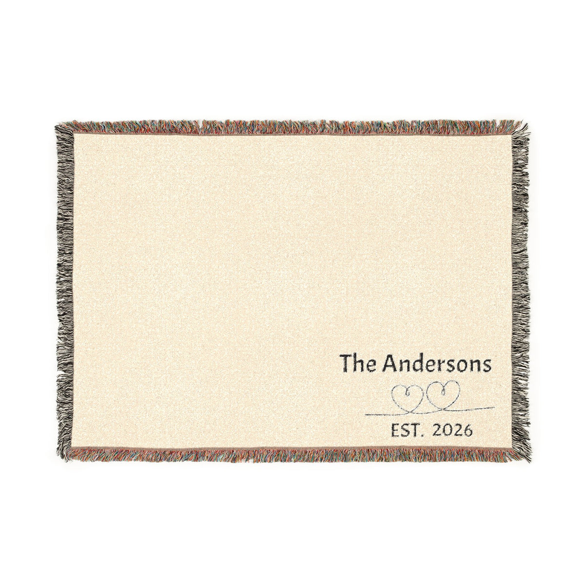 Personalized Name Woven Blanket | Custom Family Name Date