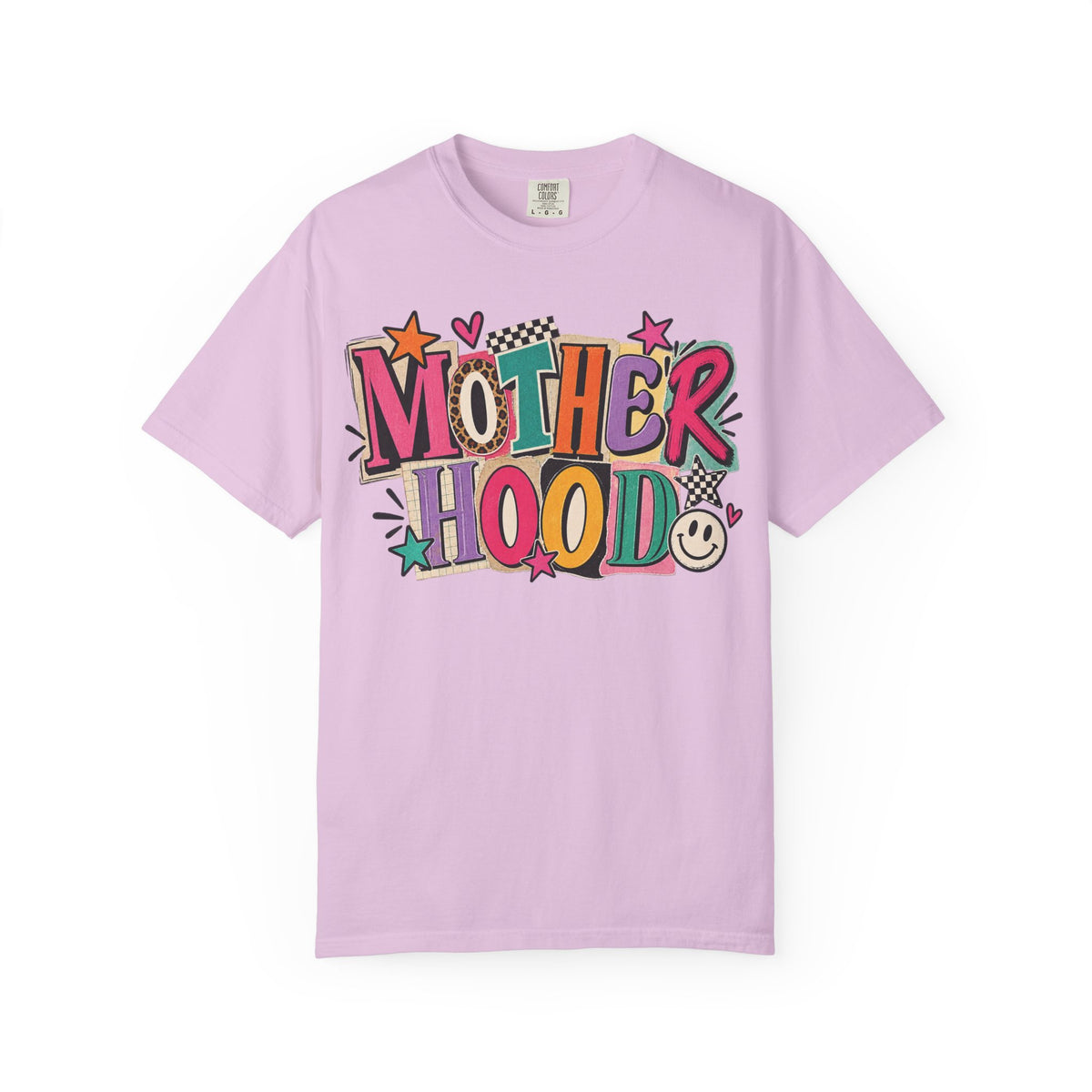 Motherhood Retro Doodle T-Shirt | Colorful Mom Typography