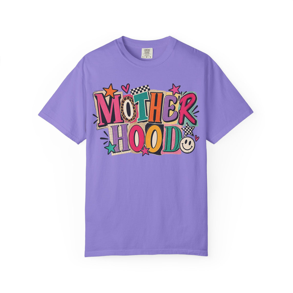 Motherhood Retro Doodle T-Shirt | Colorful Mom Typography