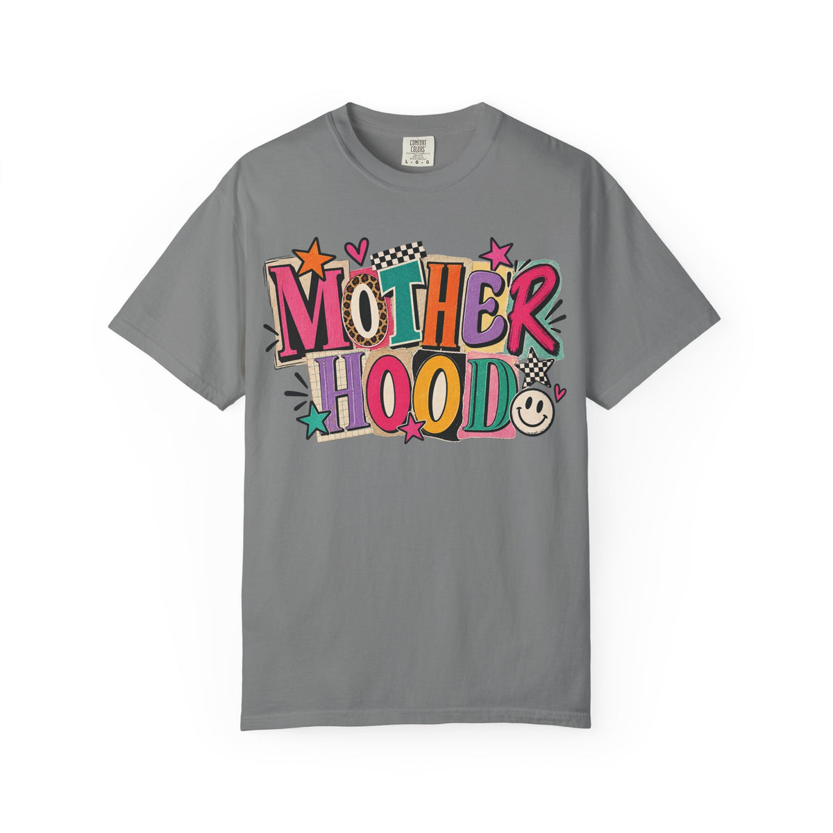 Motherhood Retro Doodle T-Shirt | Colorful Mom Typography