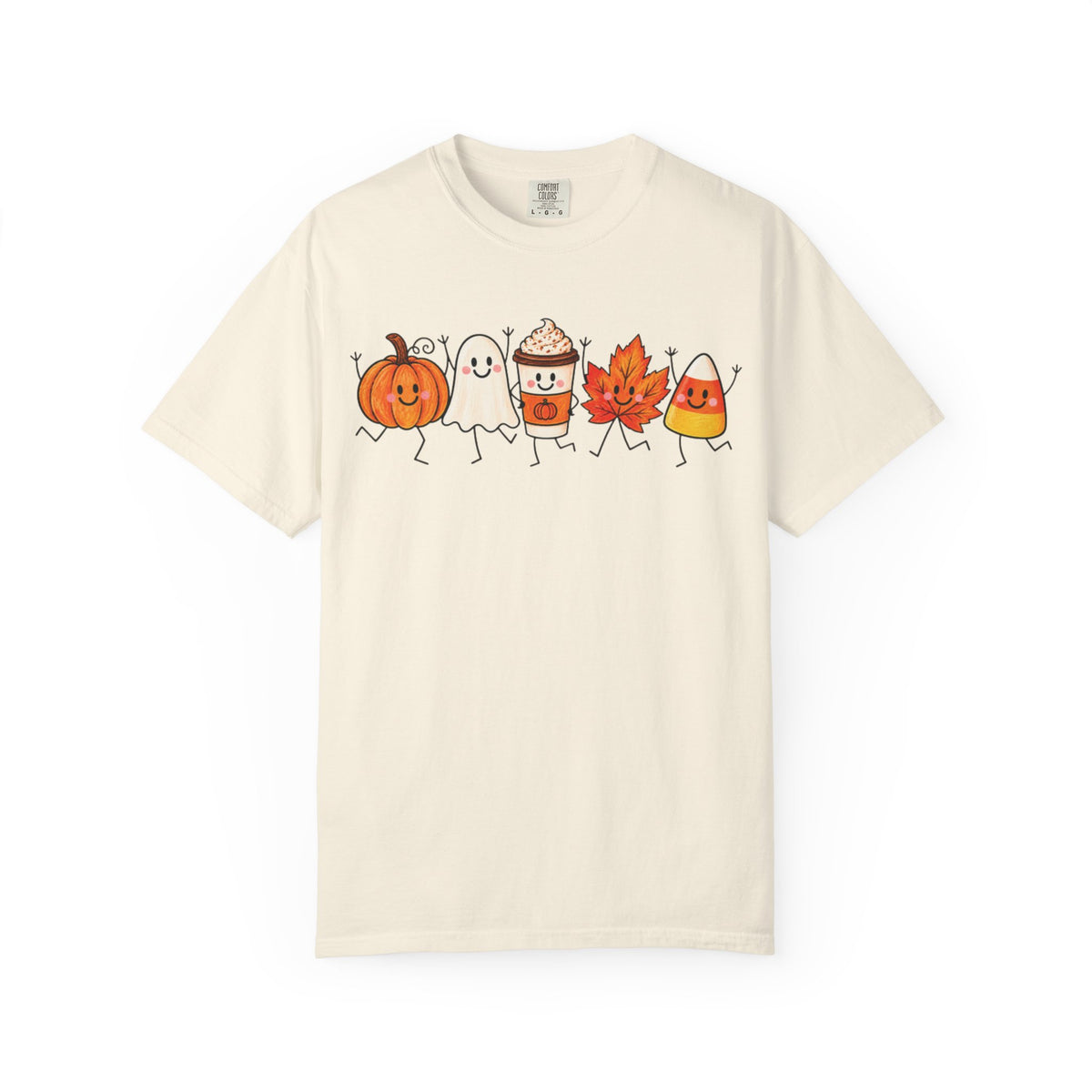 Cute Halloween Friends T-shirt | Pumpkin Ghost Latte Leaf Candy Corn
