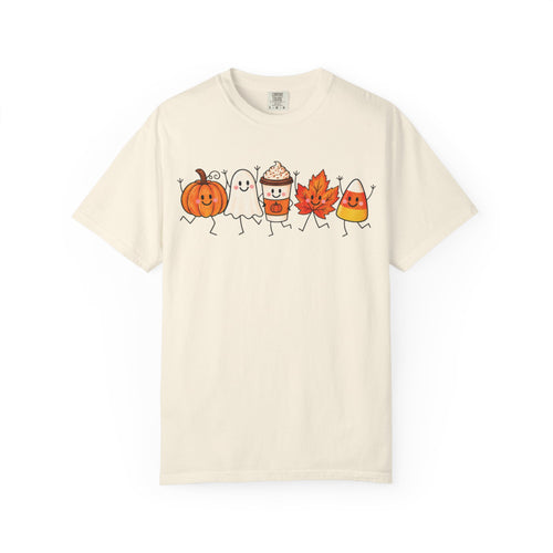 Cute Halloween Friends T-shirt | Pumpkin Ghost Latte Leaf Candy Corn