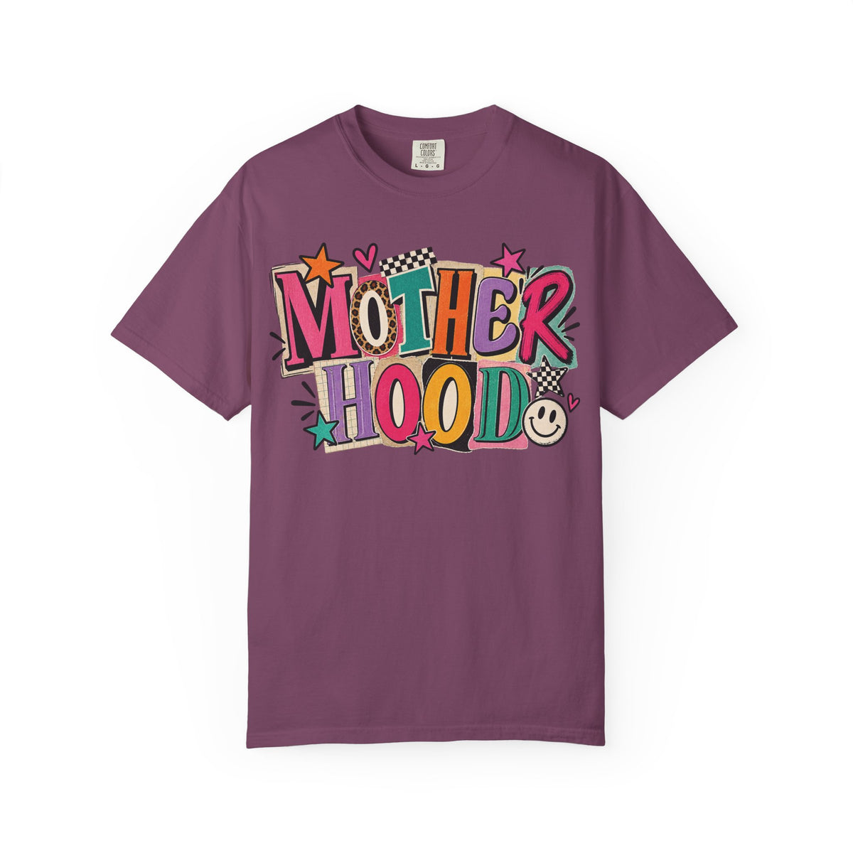 Motherhood Retro Doodle T-Shirt | Colorful Mom Typography