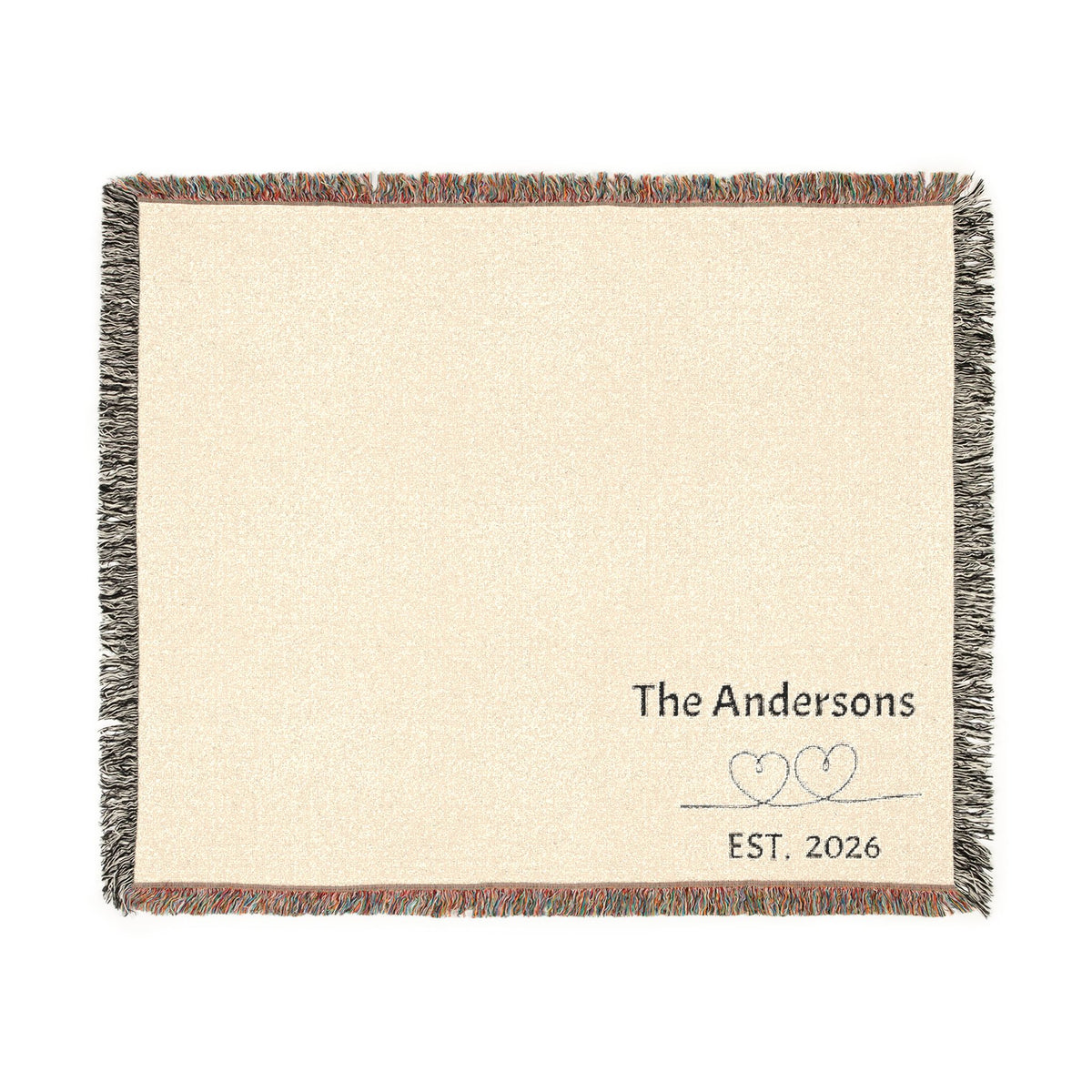 Personalized Name Woven Blanket | Custom Family Name Date