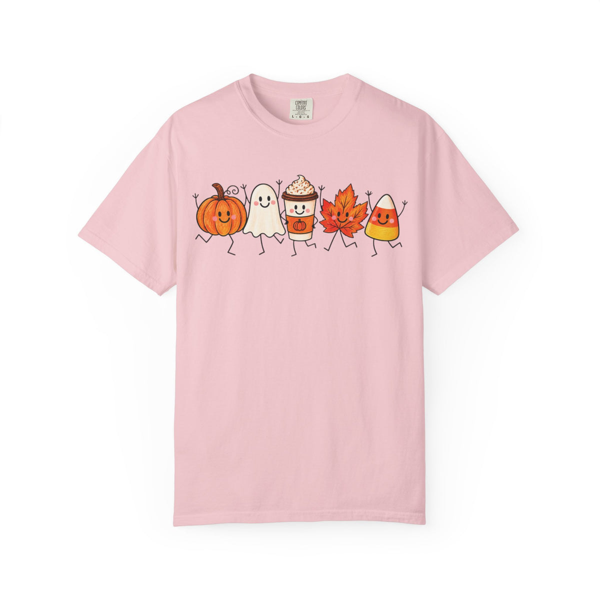 Cute Halloween Friends T-shirt | Pumpkin Ghost Latte Leaf Candy Corn
